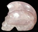 Polished Rose Quartz Crystal Skull With Mohawk #50700-4